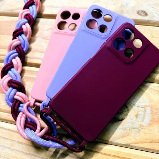 Capa Capinha Feminina Motorola Moto G56 | G86 | G67 | G77 | G36 com Cordão Ajustável Silicone Premium Antichoque | Luxo