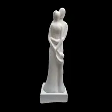 Escultura familia gesso cru 34 cm escultura decorativa peça de gesso