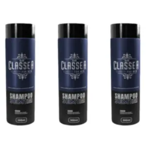 KIT3UNIDADES SHAMPOO 3 EM 1 300ML BABRBA CABELO E BIGODE ALTA LIMPEZA