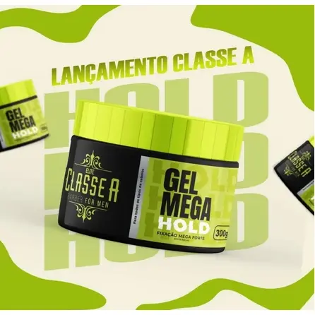 GEL COLA MEGA HOLD CLASSE A GEL MEGA HOLD FIXAÇÃO MEGA FORTE 300G GEL COLA MEGA HOLD LONGA FIXAÇÃO