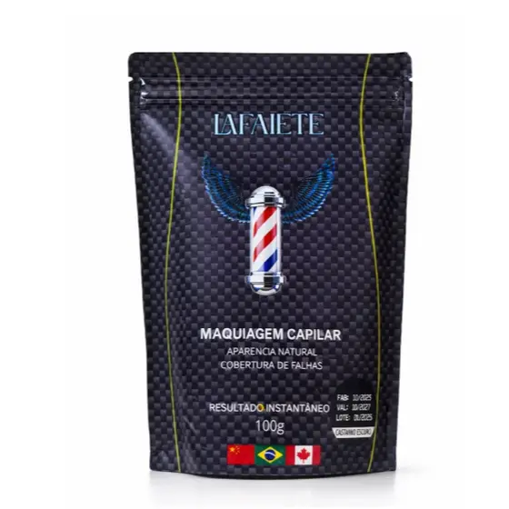 Refil 100g preto Corretivo de Falhas Capilar Lafaiete sache Queratina em Pó