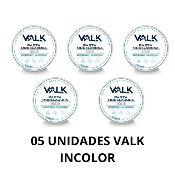 Kit 05 Pomada Modeladora inocolor Valk Varios 150g Revenda Barbearia Atacado