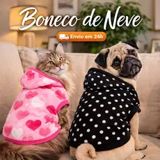 Roupa Pet Boneco de Neve Ultrasoft – Quentinha, Macia e Confortável Para Cães e Gatos