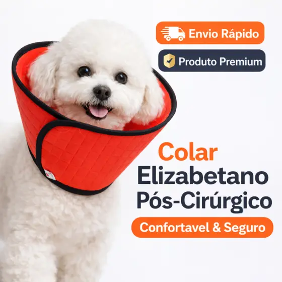 Talas Pós Cirúrgico para Cachorro Colar Elizabetano de Tecido Confortável