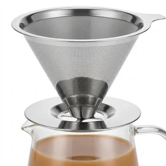 Coador de Café Inox 103 Permanente Reutilizável Filtro Sem Papel Aço Inox Kumo