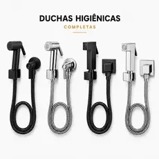 Ducha Higiênica Quadrada Preto Fosco - Ducha Higiênica Cromada Abs - Ducha Higiênica Preto Fosco Abs Lavabo Chuveirinho
