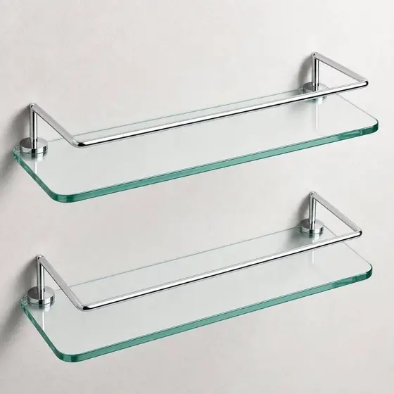 Kit 2 Porta Shampoo Suporte Vidro Banheiro Lavabo