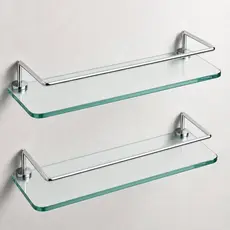 Kit 2 Porta Shampoo Suporte Vidro Banheiro Lavabo
