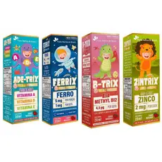 Kit Vitamina Infantil Flora Nativa ADE-Trix Ferrix B-Trix Zintrix sabor Morango - Flora Nativa