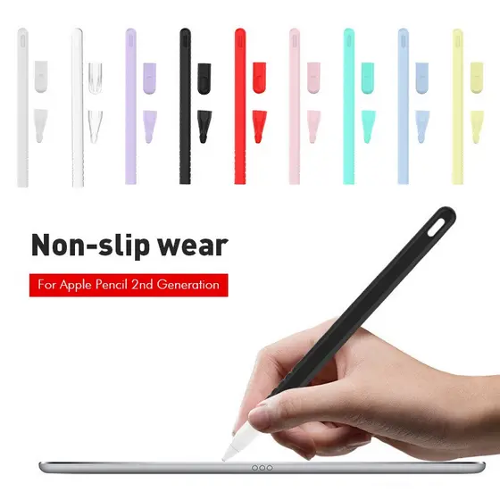 Apple Pencil Case 2 Soft Silicone Protective Case TPU Cover Nib Cap Tip Case