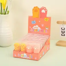 Kit 2 peças Apontador de Lápis Fofo Gatinho Pata de Gato