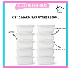Kit Marmitas com Travas 800ml Freezer E Microondas Potes Plásticos com Trava Grande Livre de BPA