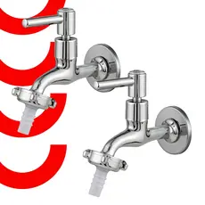 Torneira De Jardim E Tanque Cromada Super Luxo ¼ De Volta 1130 C65 Toda Em Metal