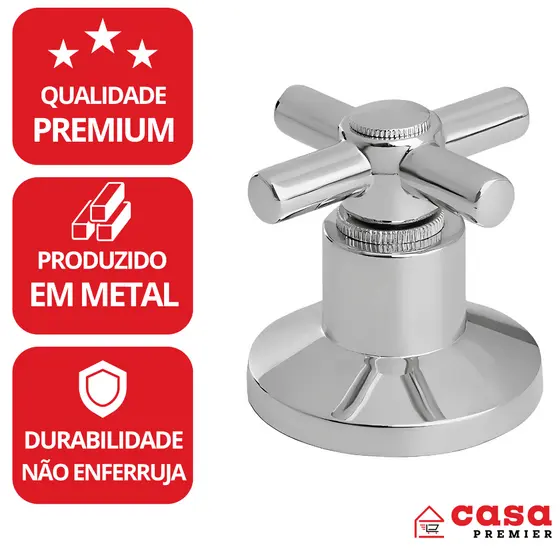 Kit De Acabamento Registro Chuveiro 1/2 ou 3/4 Polegadas Metal Pressão Gaveta Padrão Deca Banheiro