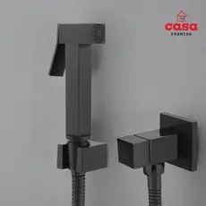 Ducha Higiênica Engate Flexível 1,20M Chuveirinho Intima Banheiro Preto Fosco Luxo 100% Metal