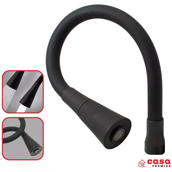 Cano Tubo Silicone Torneira Plus Preto 3/4 Polegadas Cone Dupla Função