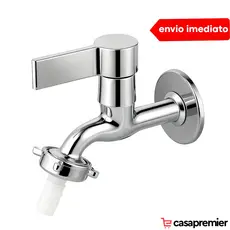 Torneira De Jardim E Tanque Parede Cromada Com Bico 3/4 Metal Maquina De Lavar Alavanca 1/4 Volta