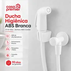 Ducha Higiênica ABS Branca para Banheiro Chuveirinho Bide Lavabo 1/4 de Volta
