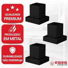 Acabamento Deca Quadrado Preto Para Registro Banheiro Chuveiro Pressão Gaveta 1/2 e 3/4 Metal