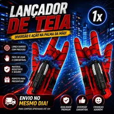 Kit Luva Homem Aranha Lançador De Dardos Teia com Dardos - Brinquedo Menino e Menina