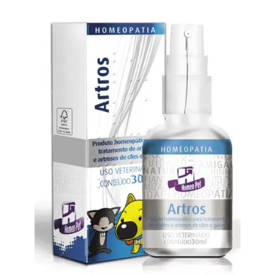 Artros 30ml Homeopatia para Artrite e Artrose Homeopet Cães e Gatos