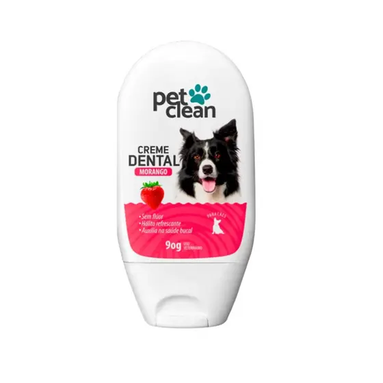 Creme Dental 90g Para Cães e Gatos Sabor Morango - Pet Clean