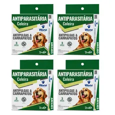 04 Coleira Cães Antipulgas E Carrapatos Dugs 56cm World
