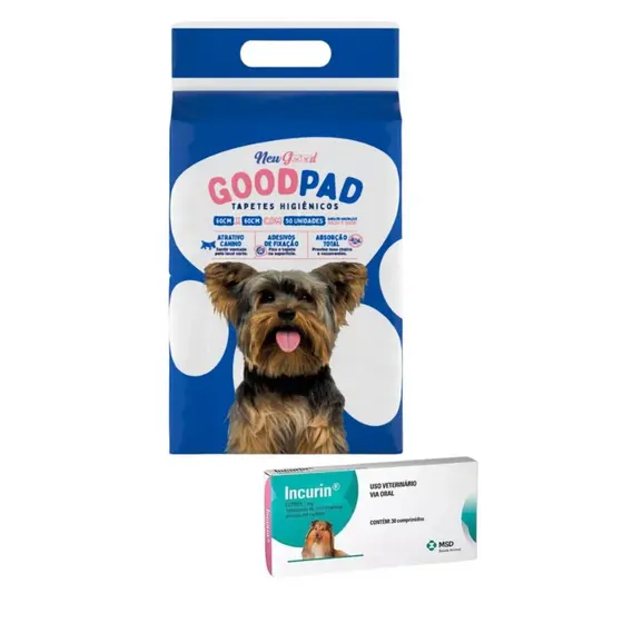 Combo Tapete Good Pad 60x60x50 e Incurin 1mg 30 comprimidos