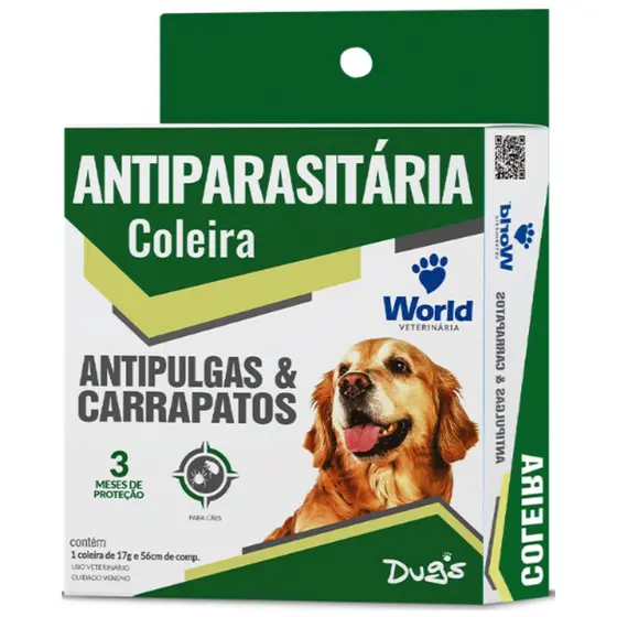 Coleira Cães Antipulgas E Carrapatos Dugs 56cm World