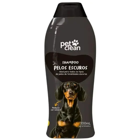 Shampoo e Condi. Pelos Escuros P/ Cães Gatos Pet Clean 700ML