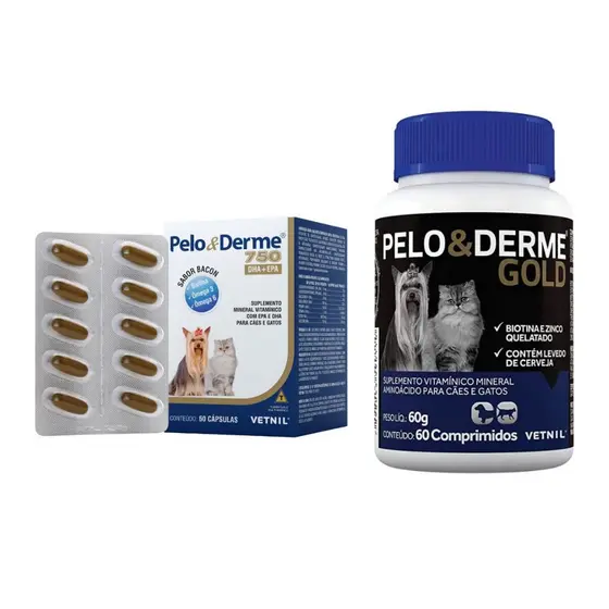1 Pelo E Derme 750Mg 60 Caps + 1 Pelo E Derme Gold 60 Comp.