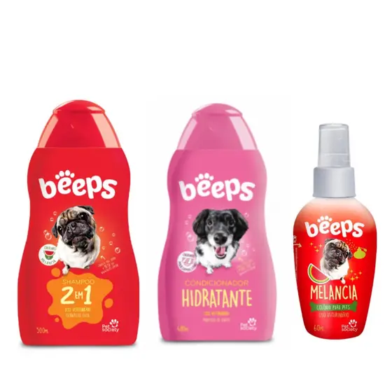 1 Shampoo Melancia 1 Condicionador 1 Colonia Melancia Beeps