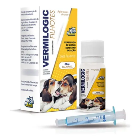 Vermilogic Filhotes 20ml - Vermífugo para Cães Filhotes