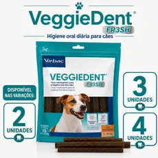 Kit Veggiedent Fresh 15 Tiras Cães Pequenos FR3SH Virbac