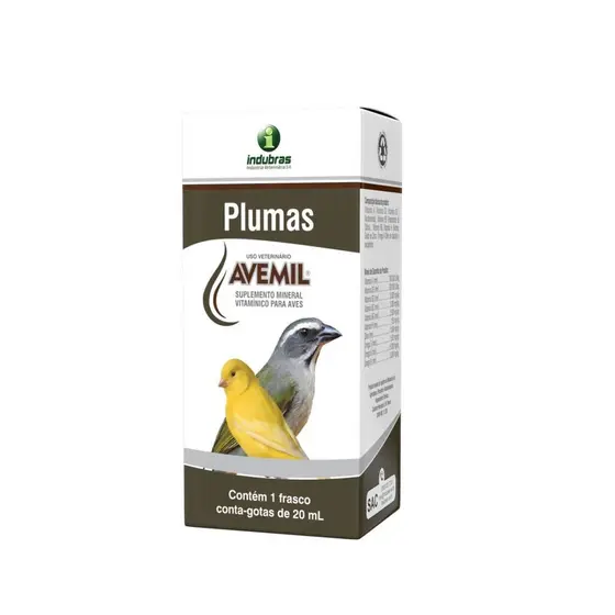 Avemil Plumas 20ml Suplemento Vitamínico Pássaros e Aves
