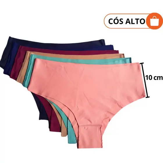 Kit 5 Calcinha Sem Costura Cós Alto Corte A Laser Conforto - Cos Mamut ads