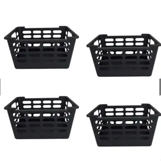 Kit 4 Cesto Multiuso ORGANIZADOR Atenas PEQUENO 25x15,5x29,5 Preto TOY