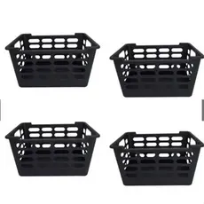 Kit 4 Cesto Multiuso ORGANIZADOR Atenas PEQUENO 25x15,5x29,5 Preto TOY