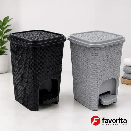 Lixeira Cesto 7L Com Pedal Preta Para Escritório Banheiro Ou Cozinha TOY