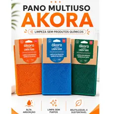 Pano De Limpeza Microfibra Multiuso Akora Limpa Tudo Fácil Ecomais akora