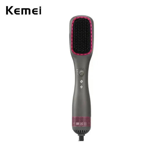 Escova Elétrica De Cabelo Kemei Secador Multifuncional De Um Passo Ion-Alisamento De Íon-Penteador De Ferro De Cacho Ar Quente Ferramenta De Estilo
