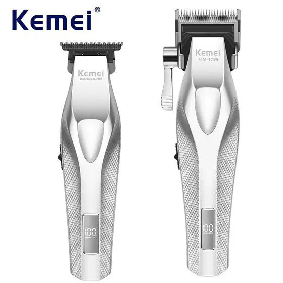 Kemei Barbeiro Profissional Máquina De Cortar Cabelo E Aparador De Combo Zero Gaped Elétrico Masculino Trimmer Fade Acab
