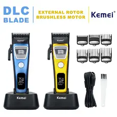 Kemei KM-1911 Máquina De Cortar Cabelo Profissional Para Homens Lâmina DLC Rotor Externo Motor Sem Escova Com Carregador