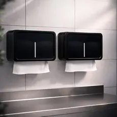 KIT 2 PORTA PAPEL TOALHA PAPELEIRO DISPENSER PRETO COMPACTO PARA CASA ESCRITÓRIO CLÍNICA