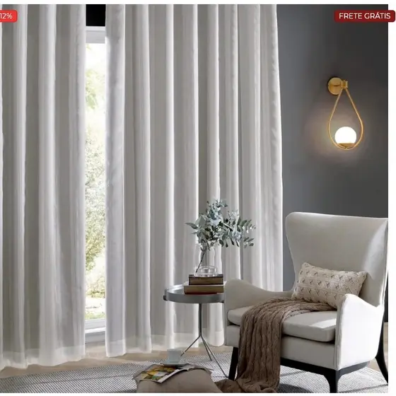 Cortina Blackout Com Voil CORTALUZ 100% p sala/quarto/escritório