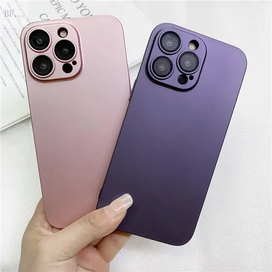 Capa Rígida Fosca Ultrafina Para PC IPhone 16 Pro Max 15 14 13 12 11 Lente Completa De Proteção