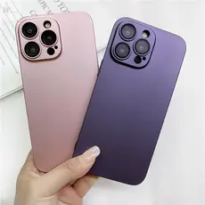Capa Rígida Fosca Ultrafina Para PC IPhone 16 Pro Max 15 14 13 12 11 Lente Completa De Proteção