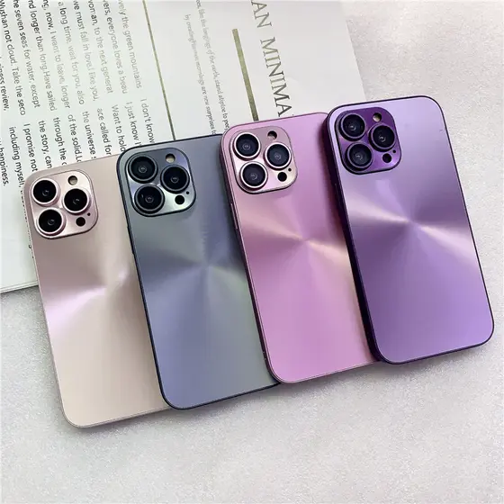Capa De Proteção Dura De Metal Colorido Para Iphone 16 pro max 15 14 13 12 11 Anti-Queda 14plus 15plus