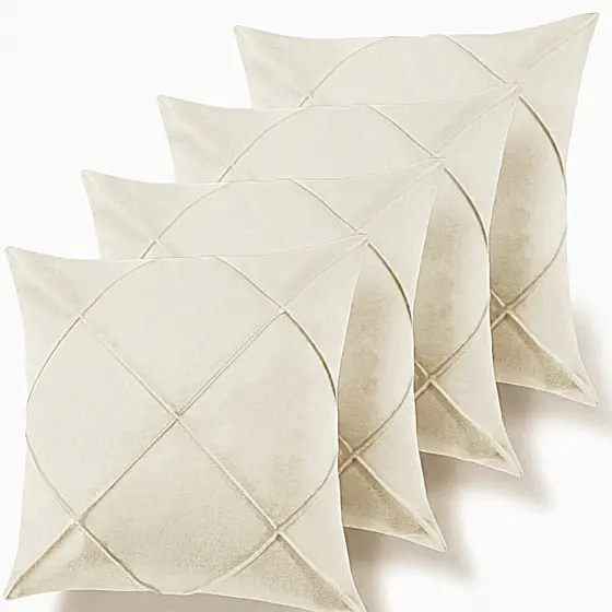 Kit 4 Capas de Almofada Suede Drapeada 45x45cm Decoração Sala Capa Almofada Suede Decoração Salão
