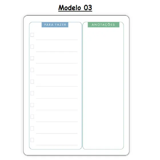 Lousa Magnética Planner Quadro - Modelo 3 Fazer Anotações